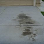Oil stain on driveway